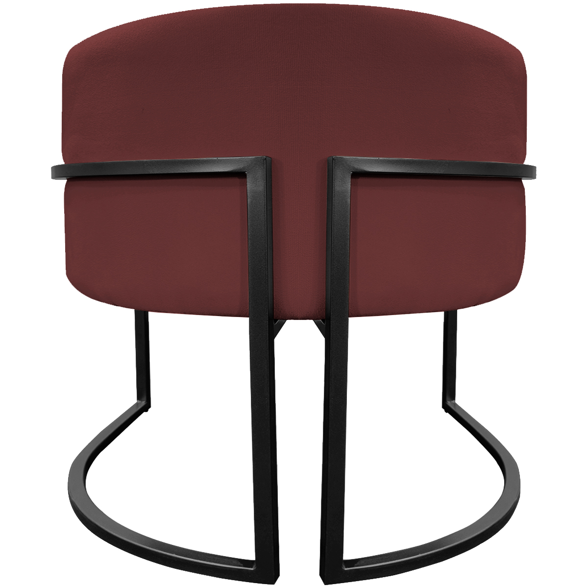 Poltrona Decorativa Para Sala Recepção Manicure Escritório Luna Suede Bordo Base de Ferro Preto