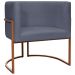 Poltrona Decorativa Para Sala Recepção Manicure Escritório Luna Suede Cinza Base de Ferro Bronze
