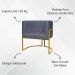 Poltrona Decorativa Para Sala Recepção Manicure Escritório Luna Suede Cinza Base de Ferro Dourado