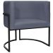 Poltrona Decorativa Para Sala Recepção Manicure Escritório Luna Suede Cinza Base de Ferro Preto