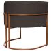 Poltrona Decorativa Para Sala Recepção Manicure Escritório Luna Suede Marrom Base de Ferro Bronze