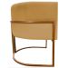 Poltrona Decorativa Para Sala Recepção Manicure Escritório Luna Suede Mostarda Base de Ferro Bronze
