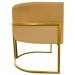 Poltrona Decorativa Para Sala Recepção Manicure Escritório Luna Suede Mostarda Base de Ferro Dourado