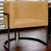 Poltrona Decorativa Para Sala Recepção Manicure Escritório Luna Suede Mostarda Base de Ferro Preto