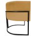 Poltrona Decorativa Para Sala Recepção Manicure Escritório Luna Suede Mostarda Base de Ferro Preto