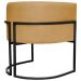 Poltrona Decorativa Para Sala Recepção Manicure Escritório Luna Suede Mostarda Base de Ferro Preto