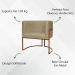 Poltrona Decorativa Para Sala Recepção Manicure Escritório Luna Suede Nude Base de Ferro Bronze