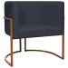 Poltrona Decorativa Para Sala Recepção Manicure Escritório Luna Suede Preto Base de Ferro Bronze