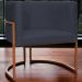 Poltrona Decorativa Para Sala Recepção Manicure Escritório Luna Suede Preto Base de Ferro Bronze