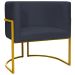 Poltrona Decorativa Para Sala Recepção Manicure Escritório Luna Suede Preto Base de Ferro Dourado