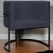 Poltrona Decorativa Para Sala Recepção Manicure Escritório Luna Suede Preto Base de Ferro Preto