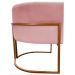 Poltrona Decorativa Para Sala Recepção Manicure Escritório Luna Suede Rosê Base de Ferro Bronze