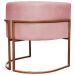 Poltrona Decorativa Para Sala Recepção Manicure Escritório Luna Suede Rosê Base de Ferro Bronze