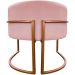 Poltrona Decorativa Para Sala Recepção Manicure Escritório Luna Suede Rosê Base de Ferro Bronze