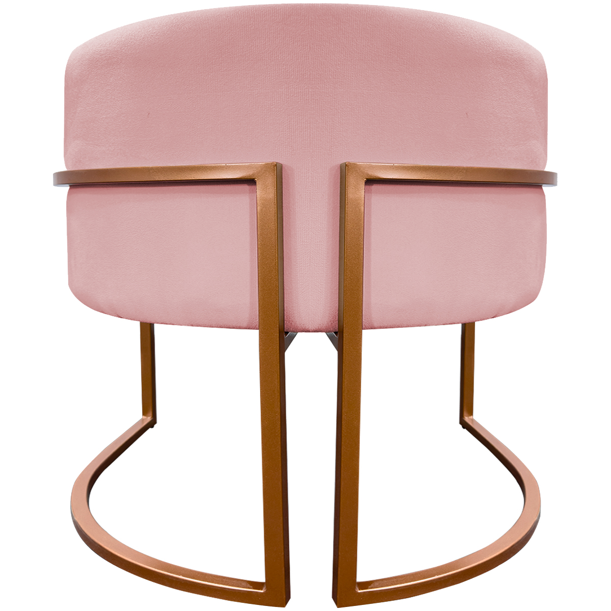 Poltrona Decorativa Para Sala Recepção Manicure Escritório Luna Suede Rosê Base de Ferro Bronze