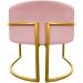 Poltrona Decorativa Para Sala Recepção Manicure Escritório Luna Suede Rosê Base de Ferro Dourado