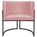 Poltrona Decorativa Para Sala Recepção Manicure Escritório Luna Suede Rosê Base de Ferro Preto