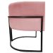 Poltrona Decorativa Para Sala Recepção Manicure Escritório Luna Suede Rosê Base de Ferro Preto