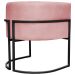 Poltrona Decorativa Para Sala Recepção Manicure Escritório Luna Suede Rosê Base de Ferro Preto