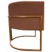 Poltrona Decorativa Para Sala Recepção Manicure Escritório Luna Suede Terracota Base de Ferro Bronze