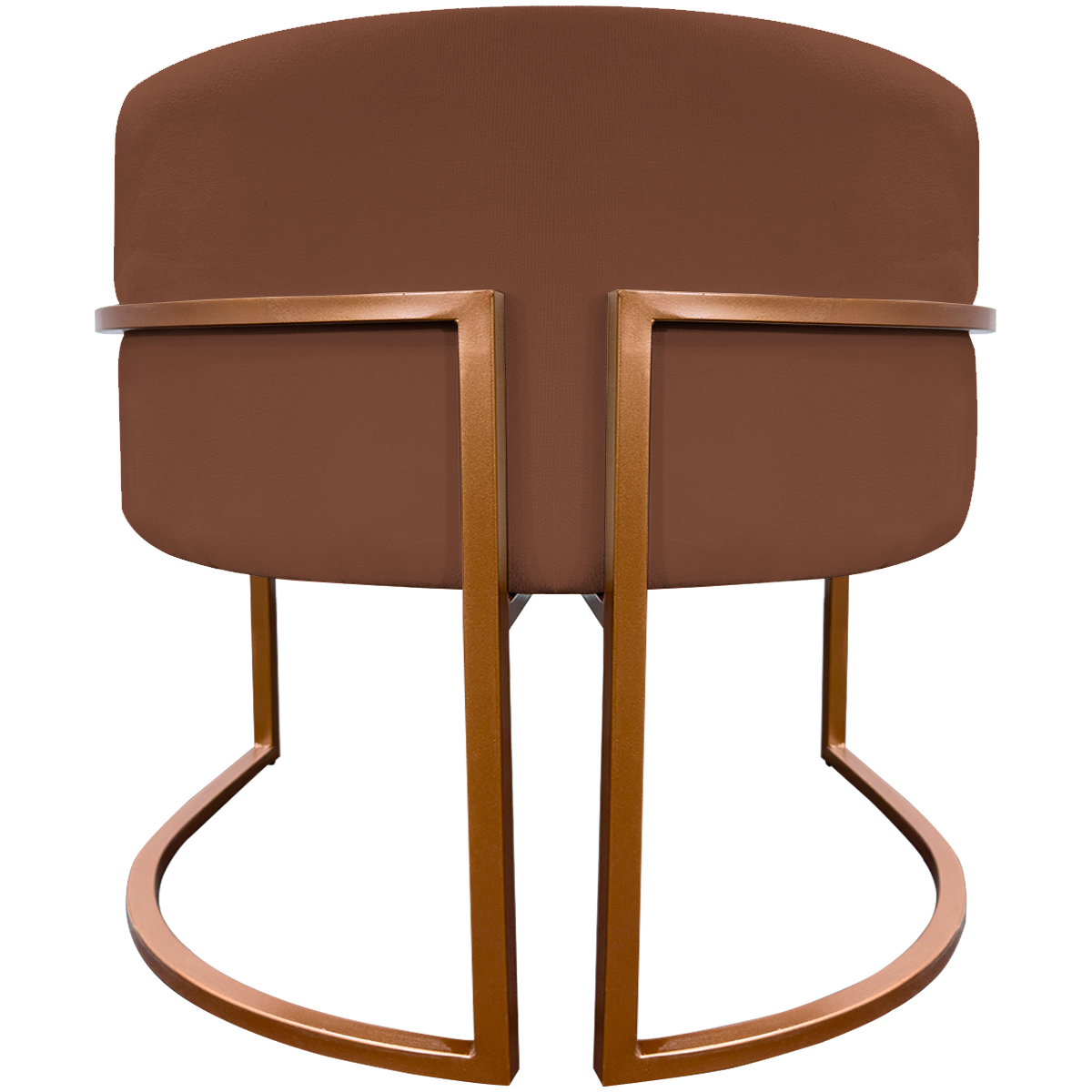 Poltrona Decorativa Para Sala Recepção Manicure Escritório Luna Suede Terracota Base de Ferro Bronze