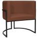 Poltrona Decorativa Para Sala Recepção Manicure Escritório Luna Suede Terracota Base de Ferro Preto