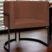 Poltrona Decorativa Para Sala Recepção Manicure Escritório Luna Suede Terracota Base de Ferro Preto