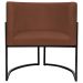 Poltrona Decorativa Para Sala Recepção Manicure Escritório Luna Suede Terracota Base de Ferro Preto
