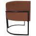 Poltrona Decorativa Para Sala Recepção Manicure Escritório Luna Suede Terracota Base de Ferro Preto