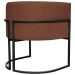 Poltrona Decorativa Para Sala Recepção Manicure Escritório Luna Suede Terracota Base de Ferro Preto