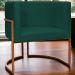 Poltrona Decorativa Para Sala Recepção Manicure Escritório Luna Suede Verde Base de Ferro Bronze