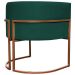 Poltrona Decorativa Para Sala Recepção Manicure Escritório Luna Suede Verde Base de Ferro Bronze