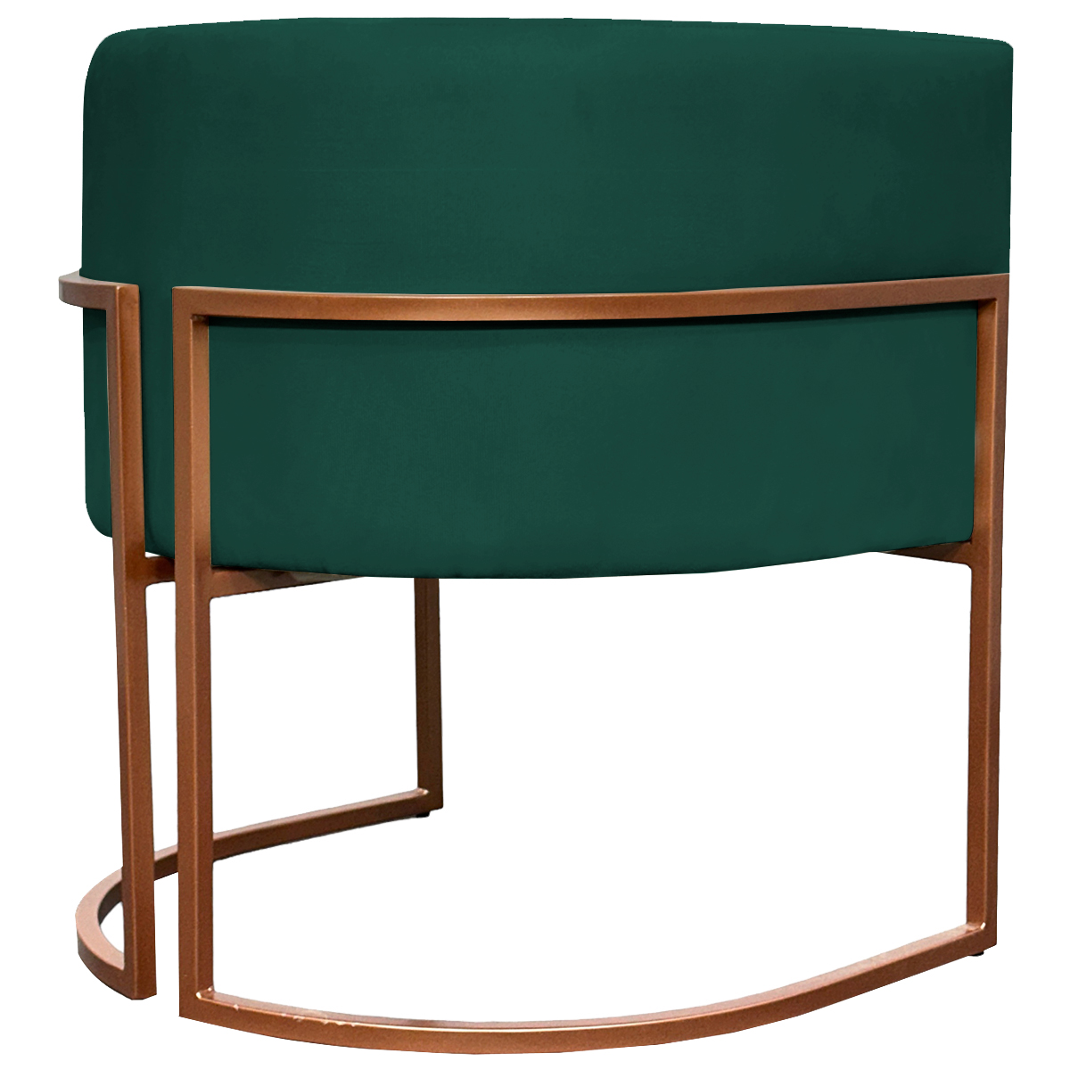 Poltrona Decorativa Para Sala Recepção Manicure Escritório Luna Suede Verde Base de Ferro Bronze