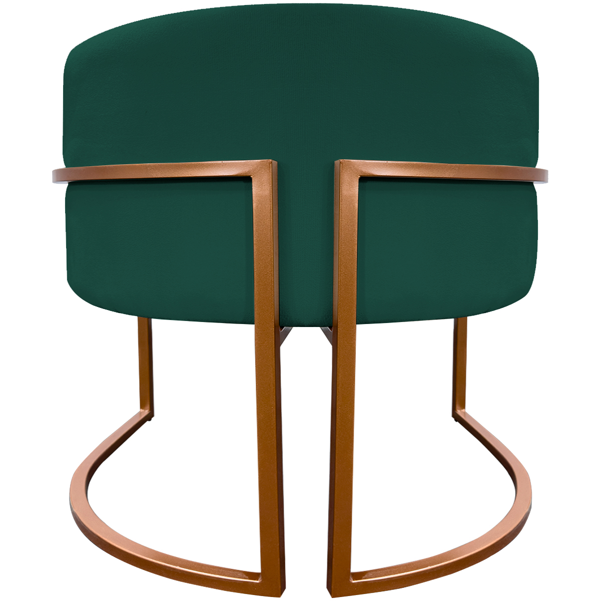 Poltrona Decorativa Para Sala Recepção Manicure Escritório Luna Suede Verde Base de Ferro Bronze