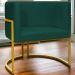 Poltrona Decorativa Para Sala Recepção Manicure Escritório Luna Suede Verde Base de Ferro Dourado