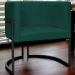 Poltrona Decorativa Para Sala Recepção Manicure Escritório Luna Suede Verde Base de Ferro Preto