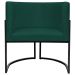 Poltrona Decorativa Para Sala Recepção Manicure Escritório Luna Suede Verde Base de Ferro Preto