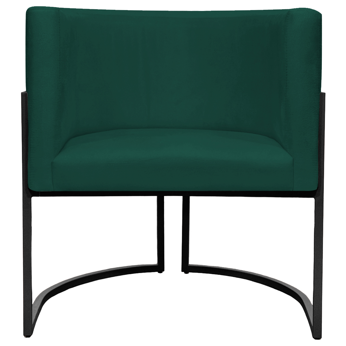 Poltrona Decorativa Para Sala Recepção Manicure Escritório Luna Suede Verde Base de Ferro Preto