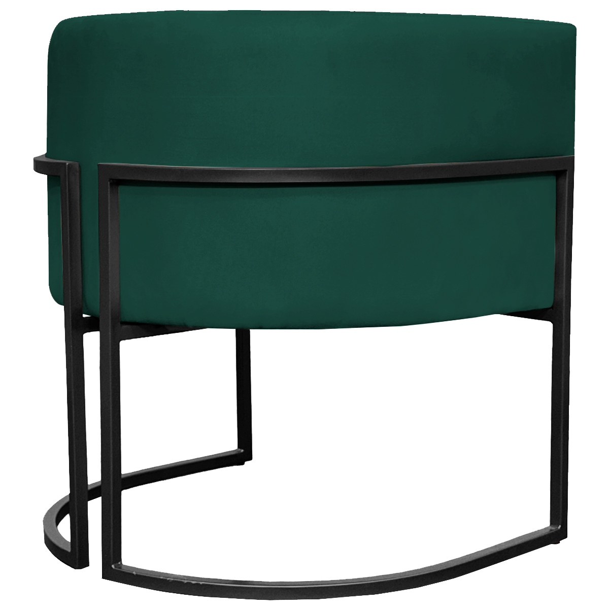 Poltrona Decorativa Para Sala Recepção Manicure Escritório Luna Suede Verde Base de Ferro Preto