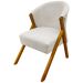 Poltrona Decorativa Para Sala Recepção You Bouclé Premium Bege Braça Amadeirada