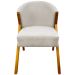 Poltrona Decorativa Para Sala Recepção You Bouclé Premium Bege Braça Amadeirada
