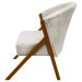 Poltrona Decorativa Para Sala Recepção You Bouclé Premium Bege Braça Amadeirada