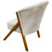 Poltrona Decorativa Para Sala Recepção You Bouclé Premium Bege Braça Amadeirada