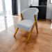 Poltrona Decorativa Para Sala Recepção You Bouclé Premium Cinza Braça Amadeirada