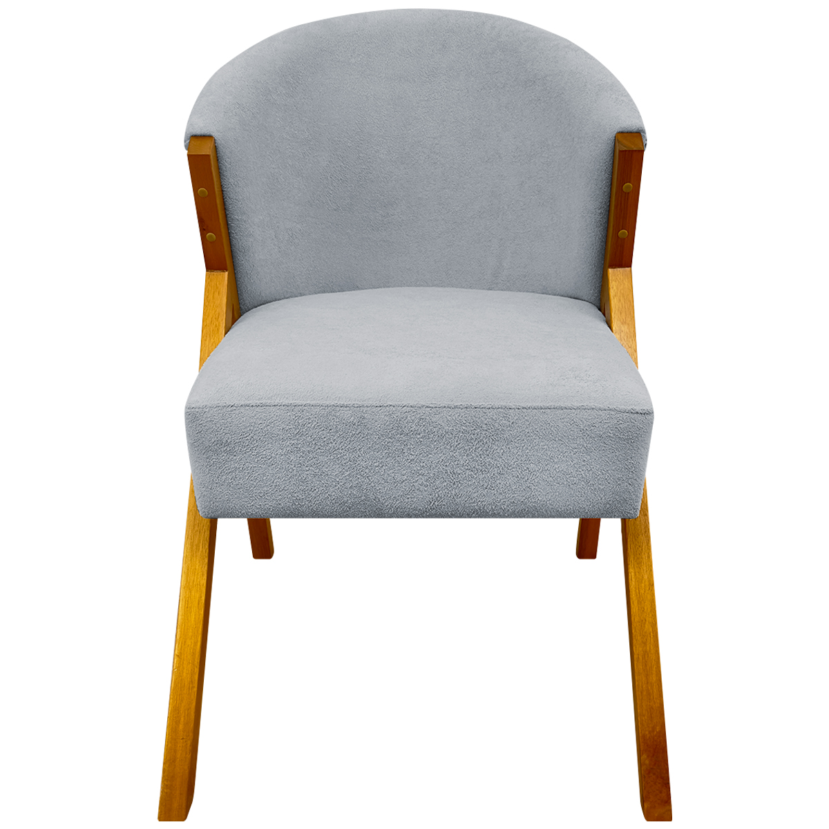 Poltrona Decorativa Para Sala Recepção You Bouclé Premium Cinza Braça Amadeirada