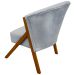 Poltrona Decorativa Para Sala Recepção You Bouclé Premium Cinza Braça Amadeirada