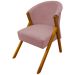 Poltrona Decorativa Para Sala Recepção You Bouclé Premium Rosê Braça Amadeirada