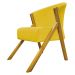 Poltrona Decorativa Para Sala Recepção You Suede Amarelo Braça Amadeirada