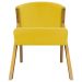 Poltrona Decorativa Para Sala Recepção You Suede Amarelo Braça Amadeirada