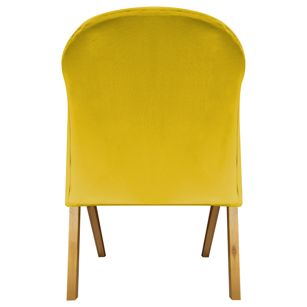 Poltrona Decorativa Para Sala Recepção You Suede Amarelo Braça Amadeirada
